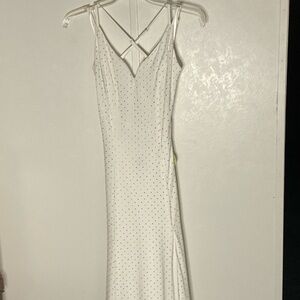 Windsor White Backless Dress with Sequins